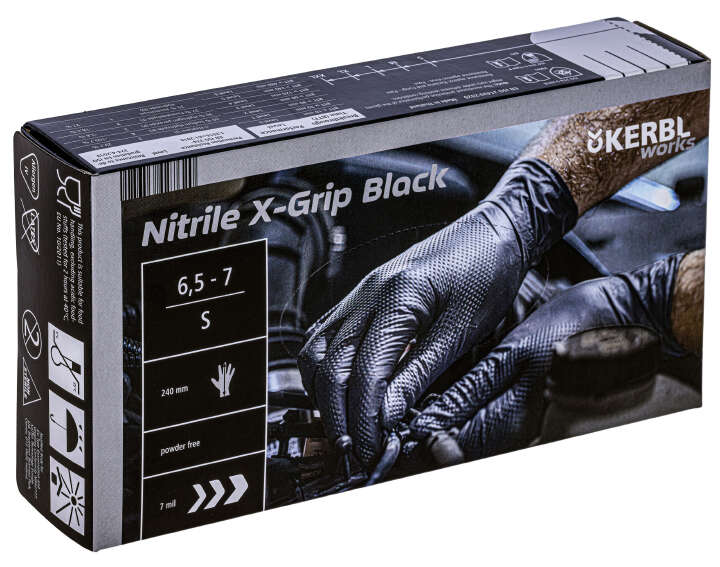 KERBL Einmalhandschuh X-Grip Black